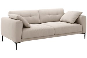 Micadoni B&eacute;žov&aacute; sametov&aacute; čtyřm&iacute;stn&aacute; pohovka Bemy 230 cm