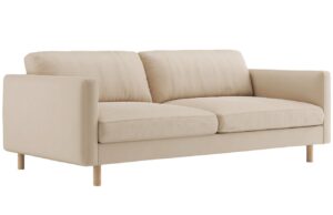 Micadoni B&eacute;žov&aacute; sametov&aacute; čtyřm&iacute;stn&aacute; pohovka Eden 209 cm