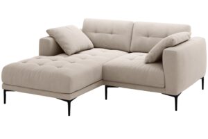 Micadoni B&eacute;žov&aacute; sametov&aacute; rohov&aacute; pohovka Bemy 205 cm