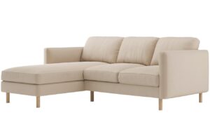 Micadoni B&eacute;žov&aacute; sametov&aacute; rohov&aacute; pohovka Eden 223 cm