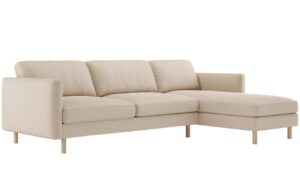 Micadoni B&eacute;žov&aacute; sametov&aacute; rohov&aacute; pohovka Eden 286 cm