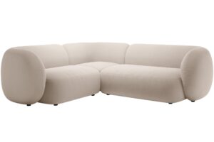 Micadoni B&eacute;žov&aacute; sametov&aacute; rohov&aacute; pohovka Kate 252 cm