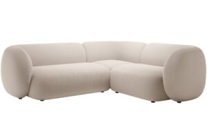 Micadoni B&eacute;žov&aacute; sametov&aacute; rohov&aacute; pohovka Kate 252 cm