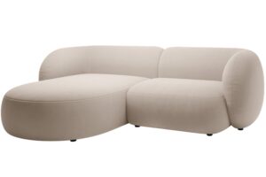 Micadoni B&eacute;žov&aacute; sametov&aacute; rohov&aacute; pohovka Kate 255 cm