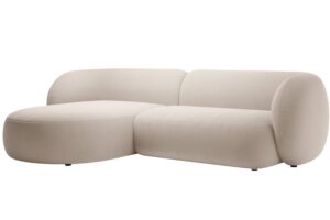 Micadoni B&eacute;žov&aacute; sametov&aacute; rohov&aacute; pohovka Kate 285 cm