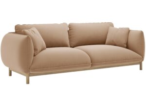 Micadoni B&eacute;žov&aacute; sametov&aacute; trojm&iacute;stn&aacute; pohovka Ada 208 cm