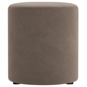 Micadoni B&eacute;žovo&scaron;ed&yacute; sametov&yacute; taburet Dia 40 cm