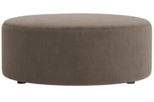 Micadoni B&eacute;žovo&scaron;ed&yacute; sametov&yacute; taburet Dia 90 cm