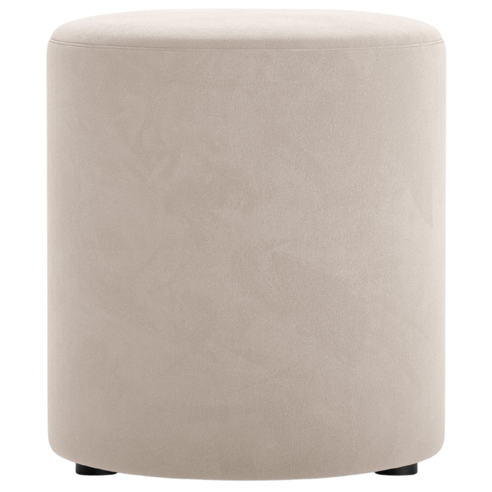 Micadoni Béžový sametový taburet Dia 40 cm