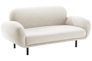 Micadoni B&iacute;l&aacute; boucl&eacute; dvoum&iacute;stn&aacute; pohovka Poppy 148 cm