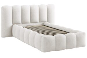 Micadoni B&iacute;l&aacute; boucl&eacute; postel Lupine 90 x 200 cm s &uacute;ložn&yacute;m prostorem