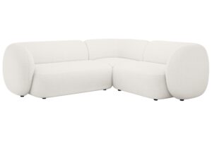 Micadoni B&iacute;l&aacute; boucl&eacute; rohov&aacute; pohovka Kate 252 cm