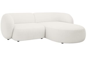 Micadoni B&iacute;l&aacute; boucl&eacute; rohov&aacute; pohovka Kate 255 cm