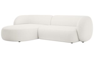 Micadoni B&iacute;l&aacute; boucl&eacute; rohov&aacute; pohovka Kate 285 cm