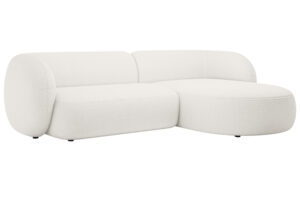 Micadoni B&iacute;l&aacute; boucl&eacute; rohov&aacute; pohovka Kate 285 cm