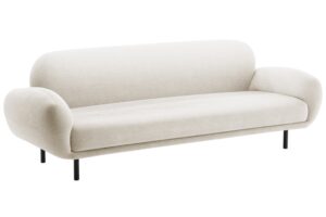 Micadoni B&iacute;l&aacute; boucl&eacute; trojm&iacute;stn&aacute; pohovka Poppy 208 cm