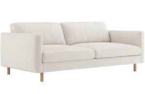 Micadoni B&iacute;l&aacute; sametov&aacute; čtyřm&iacute;stn&aacute; pohovka Eden 209 cm