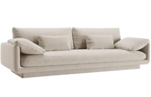 Micadoni B&iacute;l&aacute; sametov&aacute; čtyřm&iacute;stn&aacute; pohovka Torino 250 cm