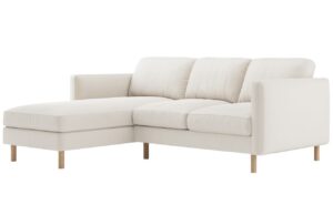 Micadoni B&iacute;l&aacute; sametov&aacute; rohov&aacute; pohovka Eden 223 cm