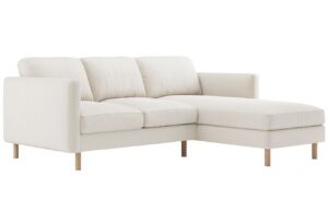 Micadoni B&iacute;l&aacute; sametov&aacute; rohov&aacute; pohovka Eden 223 cm