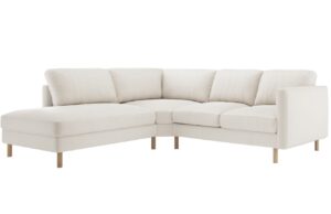 Micadoni B&iacute;l&aacute; sametov&aacute; rohov&aacute; pohovka Eden 267 cm