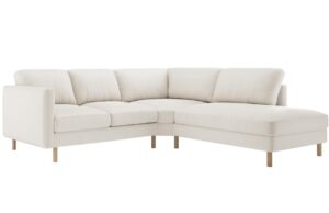 Micadoni B&iacute;l&aacute; sametov&aacute; rohov&aacute; pohovka Eden 267 cm