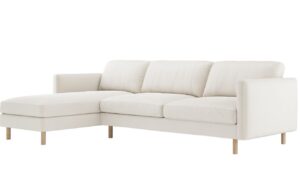 Micadoni B&iacute;l&aacute; sametov&aacute; rohov&aacute; pohovka Eden 286 cm