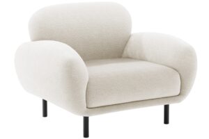 Micadoni B&iacute;l&eacute; boucl&eacute; křeslo Poppy