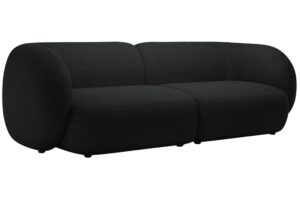 Micadoni Čern&aacute; boucl&eacute; čtyřm&iacute;stn&aacute; pohovka Kate 243 cm