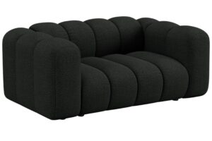 Micadoni Čern&aacute; boucl&eacute; dvoum&iacute;stn&aacute; pohovka Lupine 170 cm