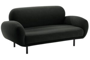 Micadoni Čern&aacute; boucl&eacute; dvoum&iacute;stn&aacute; pohovka Poppy 148 cm