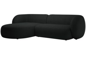 Micadoni Čern&aacute; boucl&eacute; rohov&aacute; pohovka Kate 285 cm