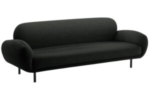 Micadoni Čern&aacute; boucl&eacute; trojm&iacute;stn&aacute; pohovka Poppy 208 cm