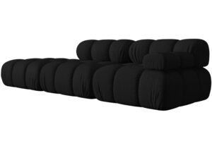 Micadoni Čern&aacute; čtyřm&iacute;stn&aacute; pohovka Bellis 282 cm