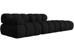 Micadoni Čern&aacute; čtyřm&iacute;stn&aacute; pohovka Bellis 282 cm