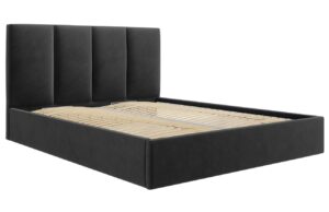 Micadoni Čern&aacute; dvoulůžkov&aacute; postel Pyla 160 x 200 cm s &uacute;ložn&yacute;m prostorem