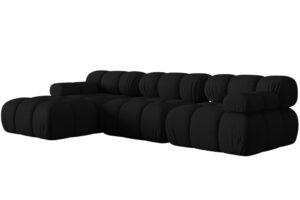 Micadoni Čern&aacute; rohov&aacute; pohovka Bellis 282 cm