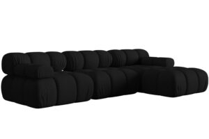 Micadoni Čern&aacute; rohov&aacute; pohovka Bellis 282 cm