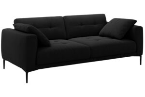 Micadoni Čern&aacute; sametov&aacute; čtyřm&iacute;stn&aacute; pohovka Bemy 230 cm