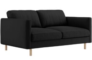 Micadoni Čern&aacute; sametov&aacute; dvoum&iacute;stn&aacute; pohovka Eden 146 cm