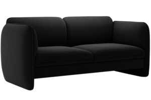 Micadoni Čern&aacute; sametov&aacute; dvoum&iacute;stn&aacute; pohovka Georgia 168 cm