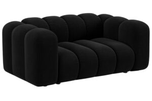 Micadoni Čern&aacute; sametov&aacute; dvoum&iacute;stn&aacute; pohovka Lupine 170 cm