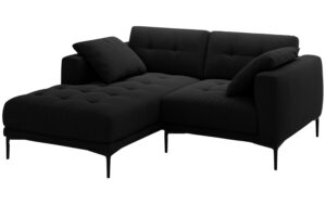 Micadoni Čern&aacute; sametov&aacute; rohov&aacute; pohovka Bemy 205 cm