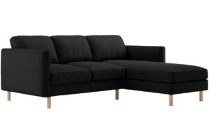 Micadoni Čern&aacute; sametov&aacute; rohov&aacute; pohovka Eden 223 cm