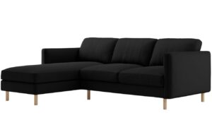 Micadoni Čern&aacute; sametov&aacute; rohov&aacute; pohovka Eden 250 cm