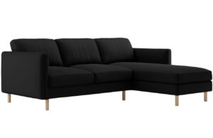 Micadoni Čern&aacute; sametov&aacute; rohov&aacute; pohovka Eden 250 cm