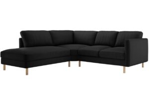 Micadoni Čern&aacute; sametov&aacute; rohov&aacute; pohovka Eden 267 cm