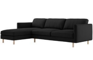 Micadoni Čern&aacute; sametov&aacute; rohov&aacute; pohovka Eden 286 cm