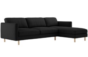 Micadoni Čern&aacute; sametov&aacute; rohov&aacute; pohovka Eden 286 cm