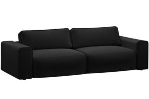 Micadoni Čern&aacute; sametov&aacute; rozkl&aacute;dac&iacute; pohovka Victor 246 cm